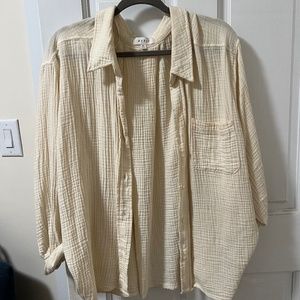 Oversized white button down